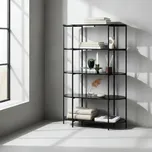 Černý oválný regál Energy 4 police