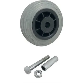 Pojezdové kolečko Pryžové kolo s plastovým diskem a montážní sestavou 100 mm