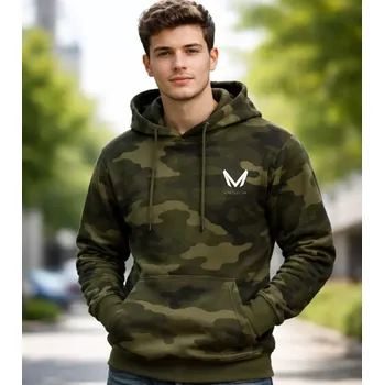 Pánská mikina Madeva MIKE CAM pánská mikina s kapucí Green/Camo