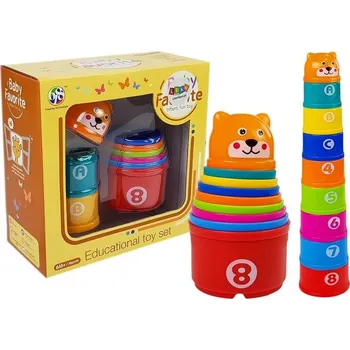 Hračka pro nejmenší Mamido Stavebnice pyramida s čísly pro nejmenší