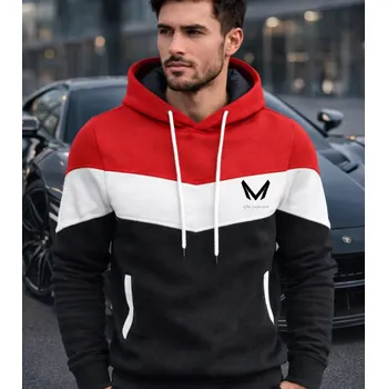 Pánská mikina Madeva VIGO pánská mikina s kapucí Red/White/Black