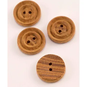Knoflík Dírkový dřevěný knoflík - s kružnicí - béžová - průměr1,6 cm