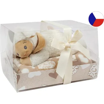 Dětská deka Dárkový set pro miminko SLEEP WELL Ovečka béžová + deka