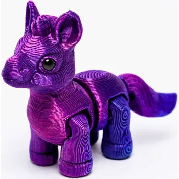 Figurka Flexi 3D miniaturka zebry z 3D tiskárny | Svíčkománie3D | Barva: Fialovo-modrá lesklá