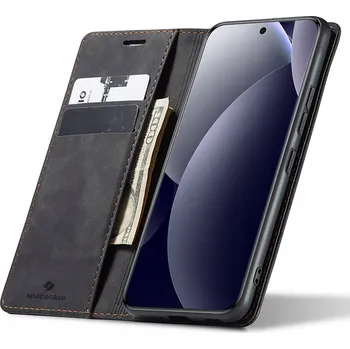 Pouzdro na mobilní telefon Flipové pouzdro Spacecase pro Xiaomi Redmi Note 15 Pro 5G černé