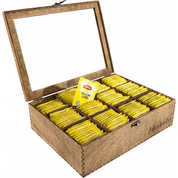 Obraz Krabička na čaj Dobře vyřezaná, 12 přihrádek 29 x 22 x 9 cm