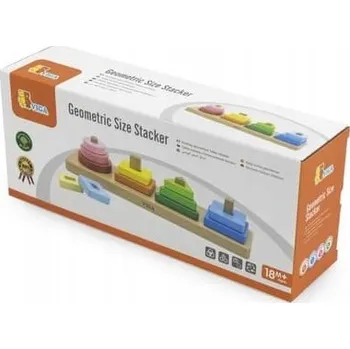 Dřevěná hračka MONTESSORI DŘEVĚNÁ HRAČKA - TŘÍDIČ TVARŮ, LOGICKÉ PUZZLE, BARVY VIGA 18m+