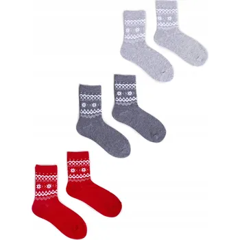 Dětské vánoční Ponožky , norský vzor, balení 3 kusů, 31-34 YOCLUB