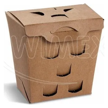 Jednorázové nádobí Box na hranolky (PAP - FSC Mix) nepromastitelný kraft `150 g` [50 ks]