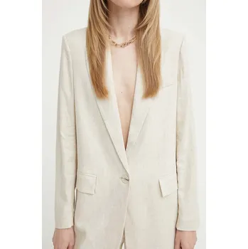 Dámské sako Sako s příměsí lnu Bruuns Bazaar OxalisBBFreida blazer BBW3938 béžová 80X, vel. 36