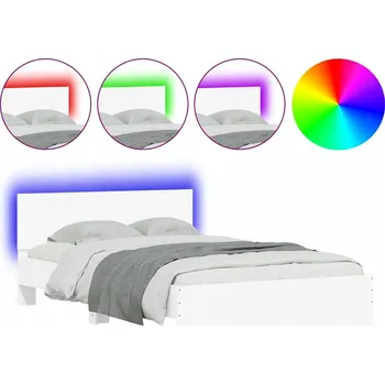 Postel Rám postele s LED podsvícením, bílá, 203 x 125 x 70 cm