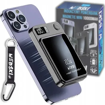 Powerbanka Webski Magnetická indukční powerbanka s kapacitou 10000mAh, 22,5W + kabel USB-C