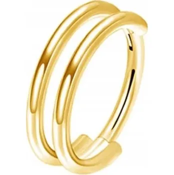 Náušnice Zlatý Titanový Clicker Náušnice PIERCING Dvojitý kroužek HELIX Lobe 1,2/10