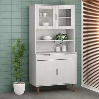 vidaXL Nástavec na komodu MOLDE 90x35x100 cm masivní borovice [350549] Barva: Bílá