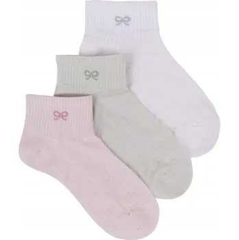 Dámské ponožky Dívčí dámské kotníkové ponožky Ponožky s mašlí, 3 ks, velikost 36-41, YOCLUB