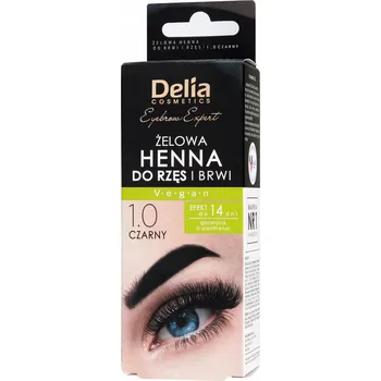 Barva na řasy a obočí Delia Eyebrow Expert 1.0 Černá gelová henna na obočí a řasy 15 ml