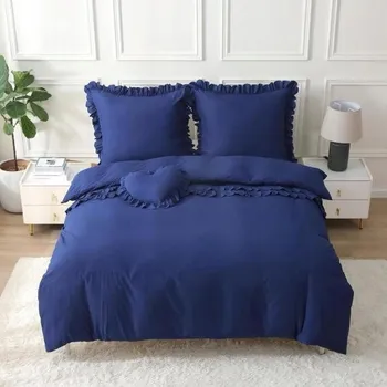 Povlečení Sada povlečení + polštář ve tvaru srdce 200x220 HEART tmavě modrá