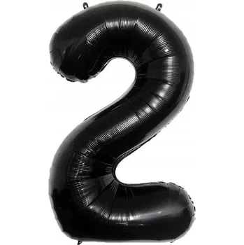 Balónek Balónek číslice fóliový 2 70 cm ČERNÉ číslo černé fóliové narozeniny