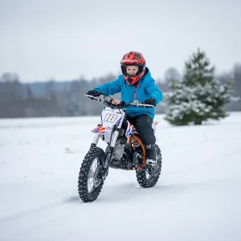 malá motorka Leramotors Dětská benzínová motorka Pitbike Leramotors SPIRIT 90ccm 12/10 Automat 10palcová kola - oranžová