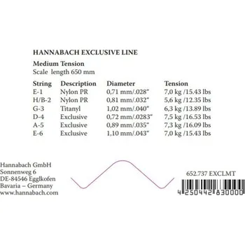 Strunný nástroj Hannabach Struny pro klasickou kytaru série Exclusive Medium tensionE1 EXCL1MT 5945