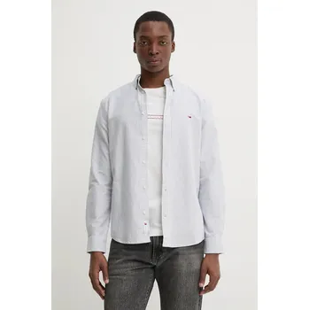 Pánská košile Bavlněná košile Tommy Jeans DM0DM20668 šedá 90B, vel. M
