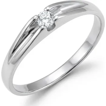 Prsten ŠPERKY-NM, Zlatý prsten s diamantem 436 Barva zlata: bílá, Velikost prstenu: 55