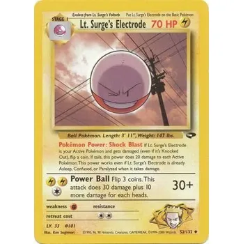 Karetní hra Pokémon GC 052/132 Lt. Surge's Electrode - Gym Challenge Stav: Excellent