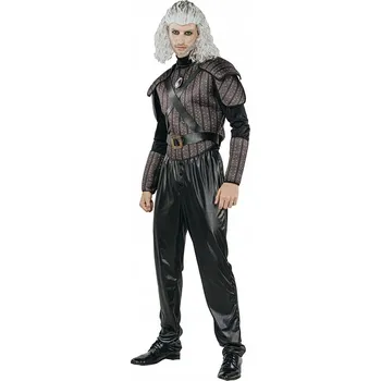 Karnevalový kostým Sada pro dospělé Černý Bojovník (triko, brnění s pásem, náhrdelník,