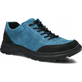 Dámské polobotky PÁNSKÉ TREKOVÉ POLOBOTKY KOŽENÉ KOBALTOVÉ - NAGABA 4081 - POHODLNÉ - 41