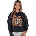 Mikina s potiskem pantera bez kapuce, grafitová BY1352