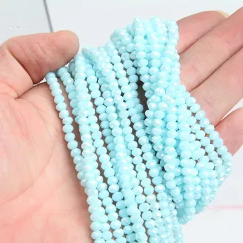 Náramek Křišťálové broušené rondelle korálky | šperky - 36 , 3x4mm (112-120ks)