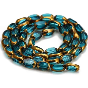 Náramek 50 ks Barevné oválné skleněné korálky | šperky - barva2