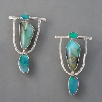 Náušnice Elegantní visací zelené vintage náušnice | náušnice, šperk - styl-14