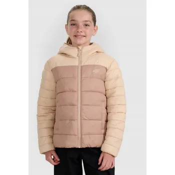 Dětská móda Dívčí péřová bunda se syntetickou výplní - béžová