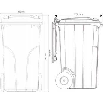 Odpadkový koš Plastová nádoba, kbelík, kontejner Europlast 120l hnědý