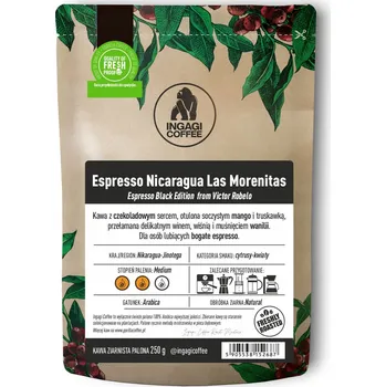Káva zrnková Arabica Ingagi Coffee Black Espresso Nicaragua Las Morenita 1 kg 1000 g
