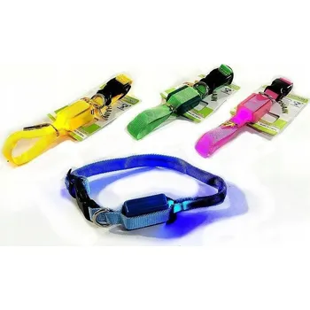 Obojek pro psa Svítící obojek pro psa, látkový, nastavitelný LED obojek