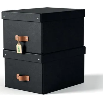 Úložný box Úložné krabice Leitz Puro - víko, M, černé, 2 ks