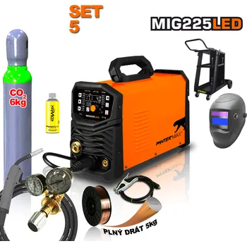 Dílna Pantermax MIG225LED Svářecí invertor Set 5 (MIG/TIG/MMA)