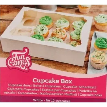 Jednorázové nádobí Krabice na 12 ks mufinů nebo 24 minimufinů bílá 3 ks