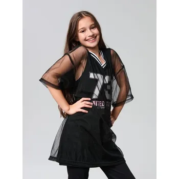 Dívčí oblečení Sinsay - Bavlněné tričko s nápisem - černá - 274IO-99X - 274IO-99X-140