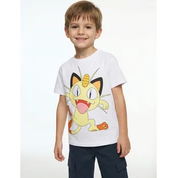 Chlapecké oblečení Sinsay - Bavlněná košilka s potiskem Pokemon - bílá - 203HG-00X - 203HG-00X-122