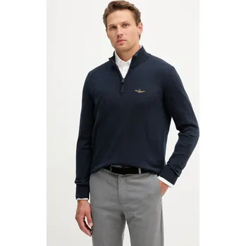 Pánský svetr Bavlněný svetr Aeronautica Militare MA1578UL00506 námořnická modř 59X, vel. XXL