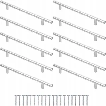 Nábytkové kování 10 Ks Nábytková úchytka k nábytkovému zábradlí, stříbrné, 230/160 vruty