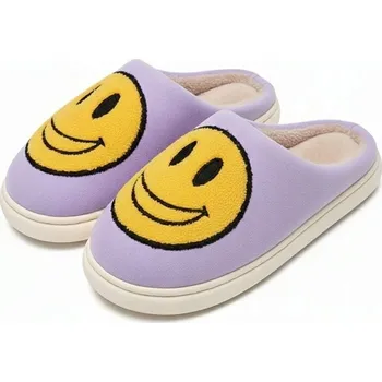 Dámské pantofle Pantofle Domácí Smile S Úsměvem Fialová Bamboše Emotikon Papuče 42/43