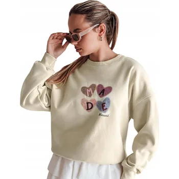 Pánská mikina Mikina s s potiskem a bez kapuce pistáciová BY1460