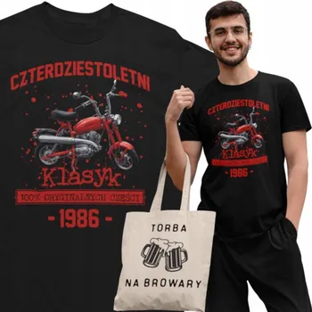 Pánské tričko Tričko dárek k 40. narozeninám 1986 Klasika PRL Motorka taška