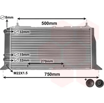 Chladič motoru Chladič, chlazení motoru VAN WEZEL 03002026