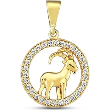 Přívěsek Zlatý přívěsek znamení kozoroh se zirkony