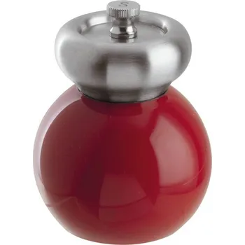 Mlýnek na koření Sambonet Paderno Industrie s.p.a. MLÝNEK NA SŮL, zn. ARTHUR KRUPP, výška 10 cm, akrylát/nerezová ocel/červená